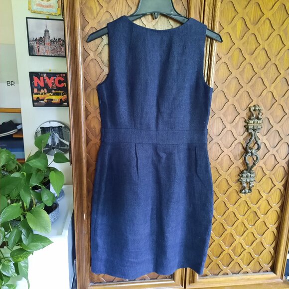 J. Crew Navy Blue Sheath Dress with Waist Tabs - Size 2P - Picture 9 of 16